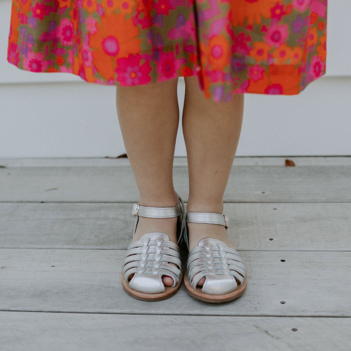 Silver baby sandals