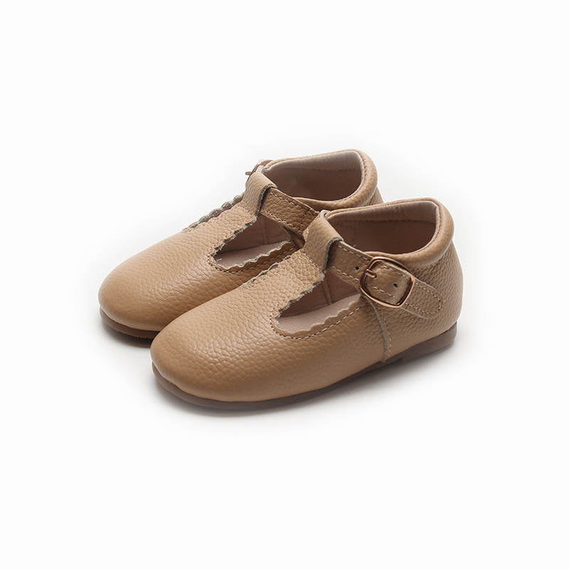 Toddler & Kids leather t-bar - Beige