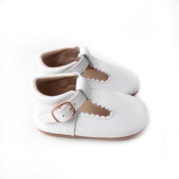 Sadie Baby White T-bars - Classic white T-bar shoes for toddlers and kids