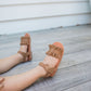 girls frill brown sandals