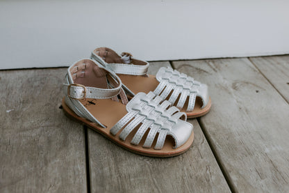 Stylish silver sandals for girls