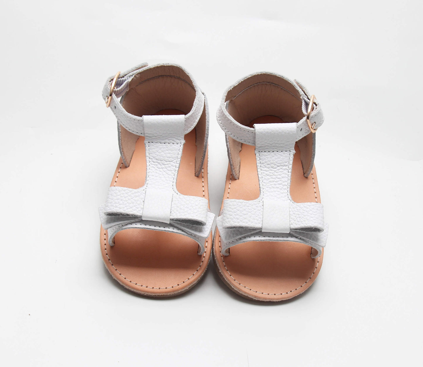 girls white bow sandals