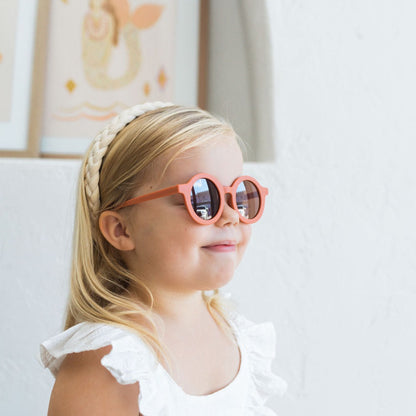 kids orange round sunglasses