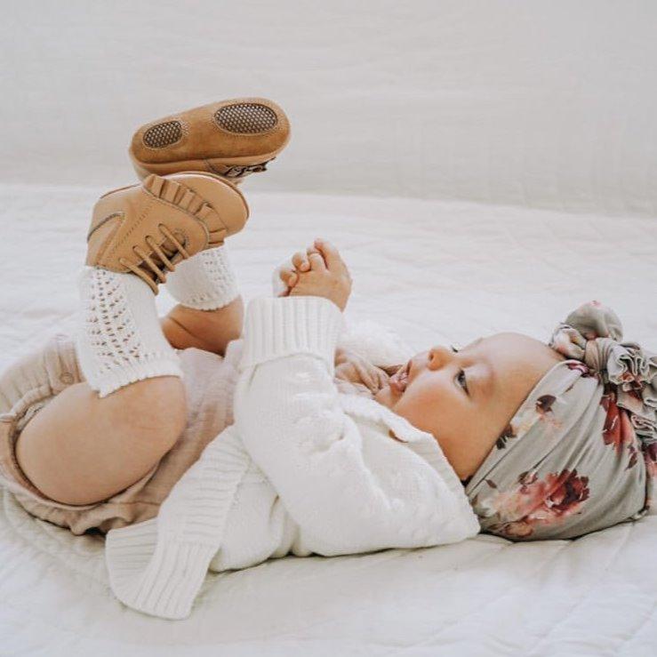Soft sole leather baby boots