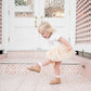 Kids tan boots from 5 to 12 with pink shoelaces and white frill socks from Sadie Baby 