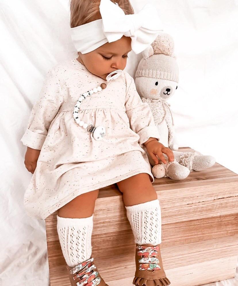 Baby white knee high hot sale socks