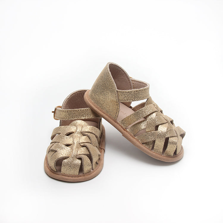 toddler gold leather sandal