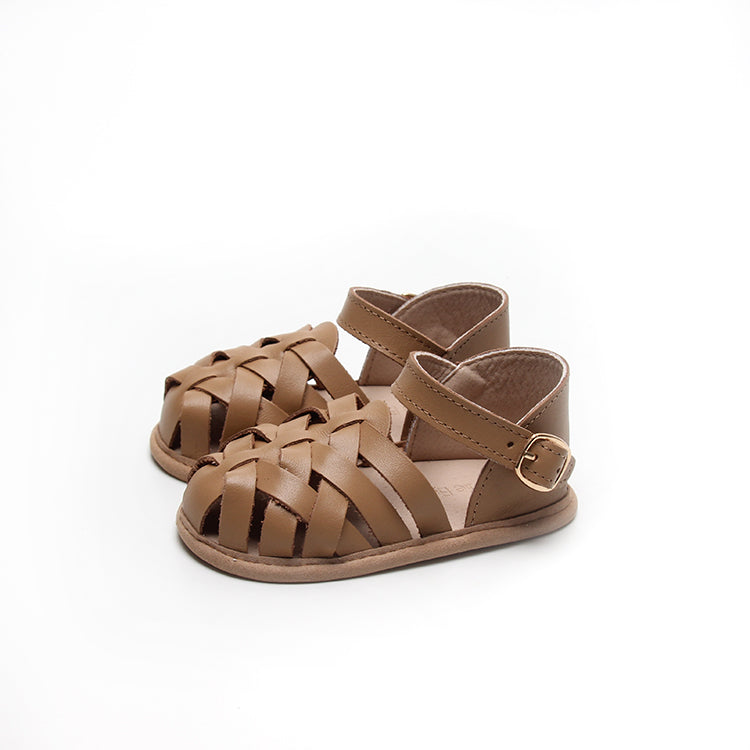 Tan leather sandal toddler