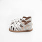White leather soft sole sandal