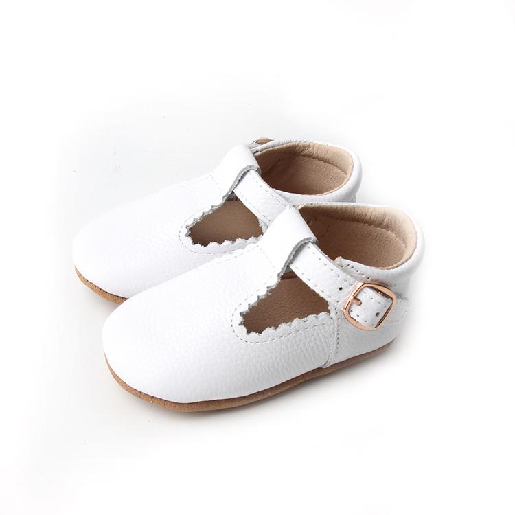 Sadie Baby White T-bars - Classic white T-bar shoes for toddlers and kids