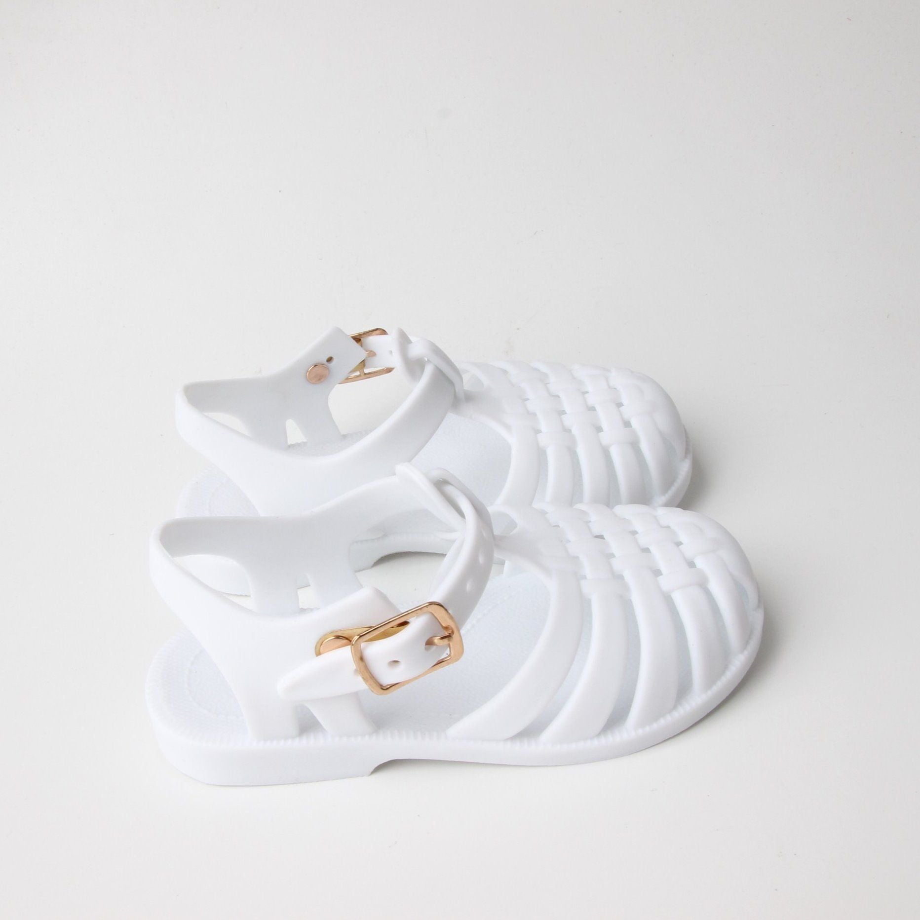 little girls white jelly sandals