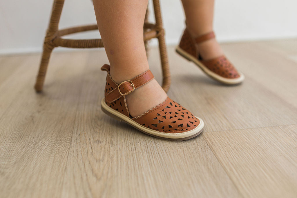 Trendy brown toddler sandals