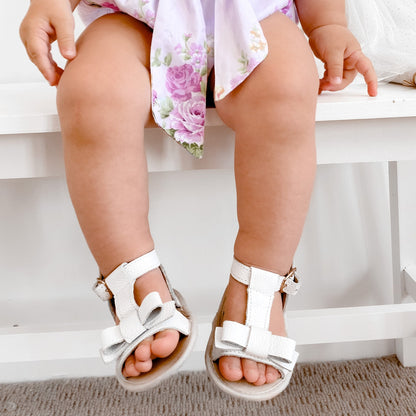 white baby sandals