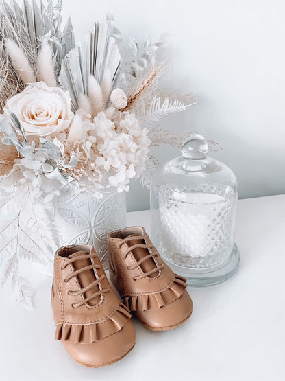 Baby tan leather boots