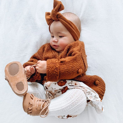 Baby tan leather boots