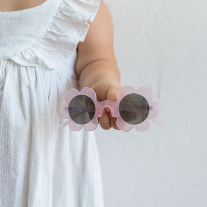 Sadie Baby Soft Pink Flower Sunglasses - Delicate pink sunglasses with floral accents