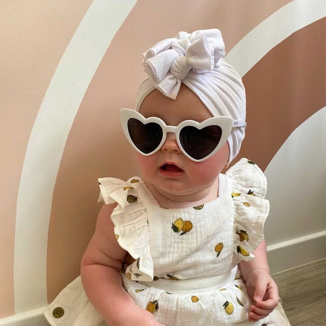 White love heart sunglasses for toddler