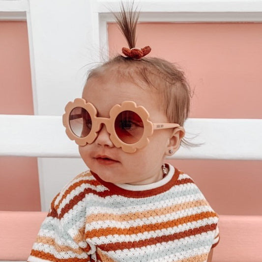 Toddler, baby beige flower sunglasses