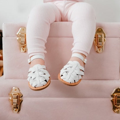 Sandal - Eleanor in White - Classic white sandals for any occasion by Sadie Baby